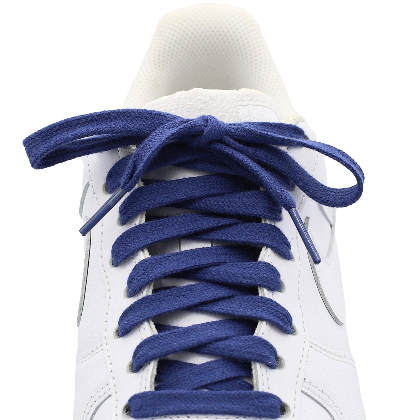 Flat Shoe Laces Navy Cotton